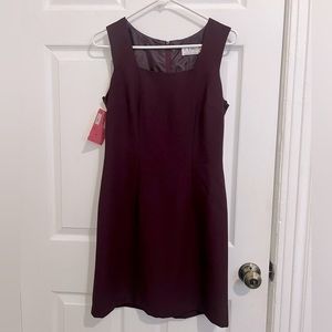 Vintage Caren Desiree Classic (CDC) Sleeveless Shift Maroon Dress Size 6